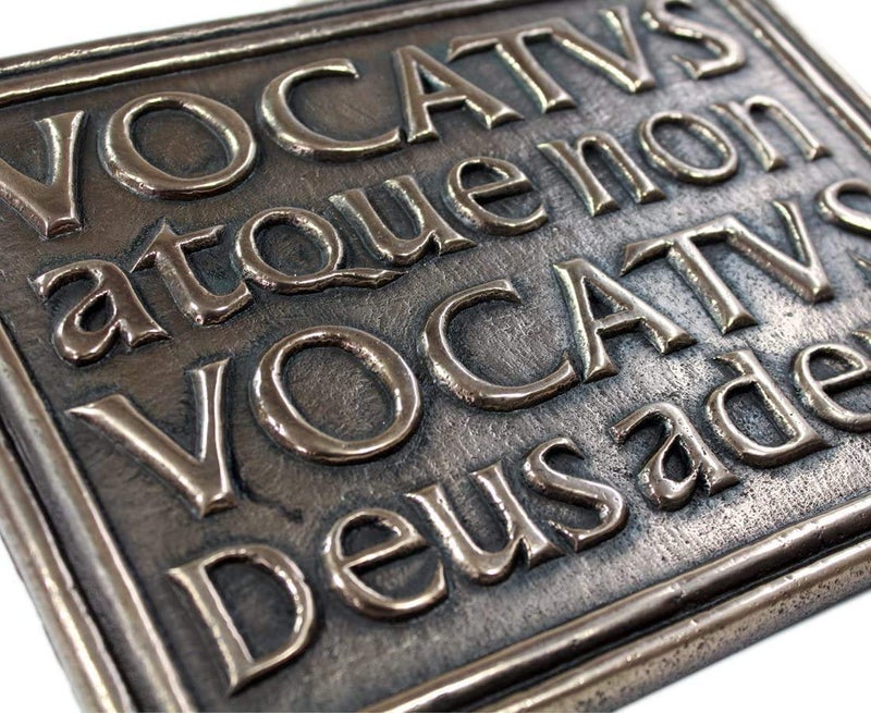 WILDGOOSE Wild Goose Studio Export Ltd. Celtic Vocatus Atque Non Vocatus Deusaderit Bronze Plaque Wall Art Home Decor - Image 2